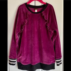 Tea Collection Velour Ruffle Tunic Pullover 8